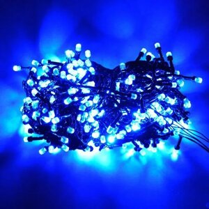 Гірлянда RD-7067 300LED УЛИЦА Провід Чорний Колір Ламп-Синій | Святкове Світлодіодне Освітлення