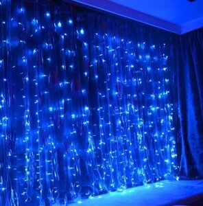 Гірлянда Водоспад 480 LED 3 м*3 м Синій | Гірлянда на вікно | Гірлянда-штора