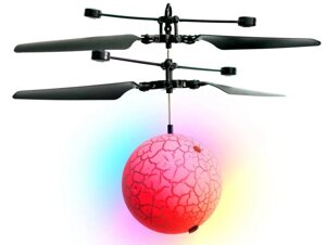 Літаюча іграшка Flying Ball Червоний Куля | Кульку-вертоліт, який літає від руки | Інтерактивна іграшка