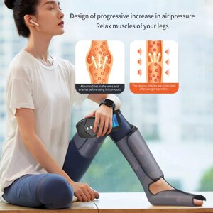 Масажер для ніг апарат для пресотерапії та лімфодренажу ніг компресійний лімфодренажний масажер