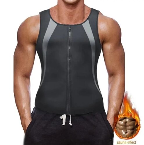 Майка Чоловіча для Біга Zipper vest YN-223 для схуднення | Неопреновий Спортивний Корсет