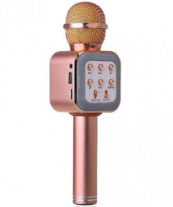 Мікрофон WS1818 Рожевий | Бездротової Bluetooth караоке-мікрофон
