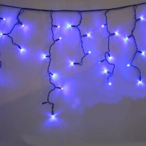 Xmas гірлянда 120 LED 3.3Line Short curtain (Сосульки/Бахрома) Синя 5 метрів Ул. соїд. Білий