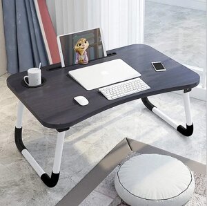 Портативний стіл для ноутбука 59х39х28 Темне дерево | Столик-трансформер для ноутбука | Підставка під ноут