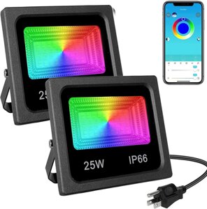 SMART LED прожектор 25W IP66 RGB bluetooth з додатком | Ліхтар на вулицю | Вуличний світильник