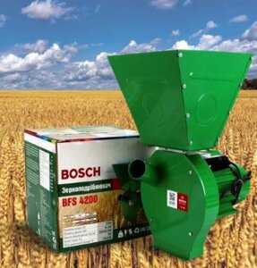 Зернодробілка BOSCH BFS 4200 (4.2 кВт, 300 кг/год) Подрібнювач для Зерна та Кореплодів