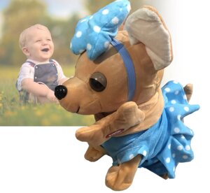 Інтерактивна м'яка іграшка собака Чихуахуа на повідку | Дитяча іграшка щеня