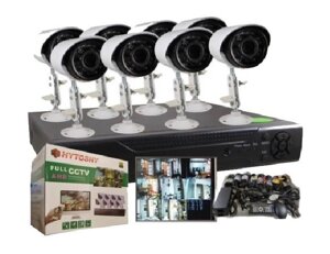 Камера видеонаблюдения DVR 6145AHD-P8 (8 канальный и 8 камеры / металл) Комплект камер наружного наблюдения