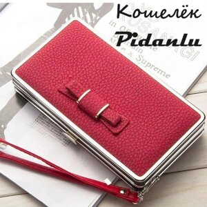 Гаманець Pidanlu N1288 (Червоний) ART:6835 | Жіноче портмоне з бантом на кнопці | Утримувач карток
