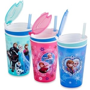 Кружка непроливайка Frozen Disney | дитячий стакан - контейнер з трубочкою