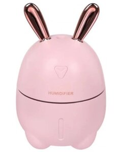 Міні зволожувач-нічник Rabbit РОЖЕВИЙ | Зволожувач повітря-лампа | Дифузор для будинку