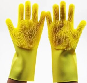 Рукавички для миття Super Gloves №21 в пакеті | Багатофункціональні силіконові рукавички для прибирання
