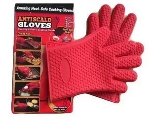 Перчатки-прихватки RED GLOVE силиконовые жаропрочные Красные | Перчатки для горячего