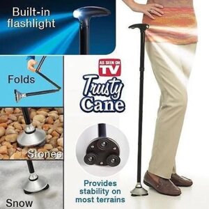 Складна тростина-паличка з ліхтариком підсвічуванням телескопічна опора для ходьби Trusty Cane Чоловіча жіноча