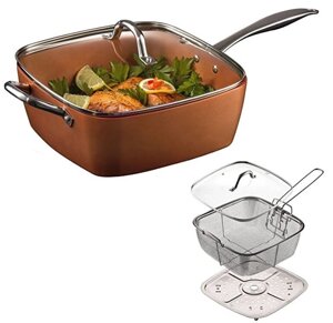 Сковорода універсальна Copper cook deep square pan | Антипригарна сковорода