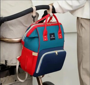 Сумка-рюкзак для мам TRAVELING SHAR червоно-синій | Вулична сумка багатофункціональна для мам та малюків