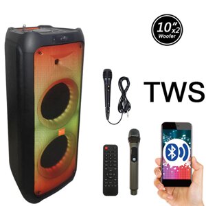 Temeisheng FG210-08 (VD300) 300 Вт, два мікрофони, 2*10 | Потужна бездротова колонка Bluetooth