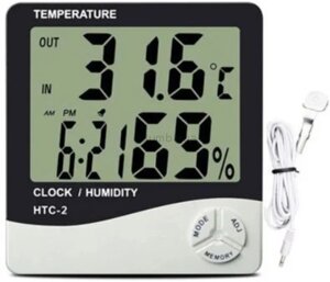 Термометр HTC-2 + виносний датчик температури | Термогігрометр електронний | Домашня метеостанція