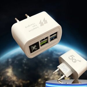 Зарядний пристрій на 4 USB original 3.14 5G FAST charger | мережевий адаптер живлення