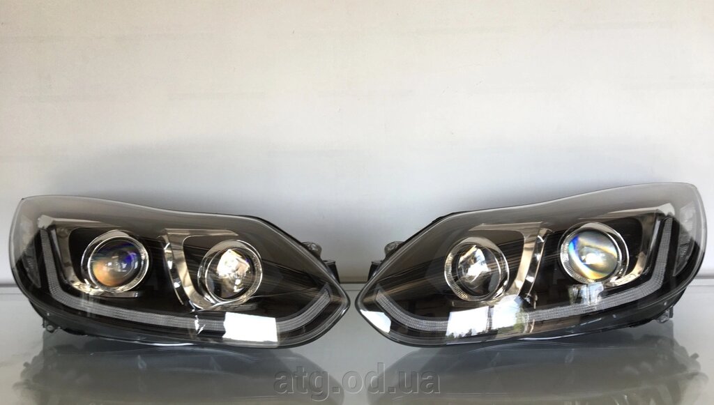 Фари LED з ДХО LED Ford Focus 2012-2014 КОМПЛЕКТ дорест від компанії ATG-Parts - запчастини кузова та оптика - фото 1