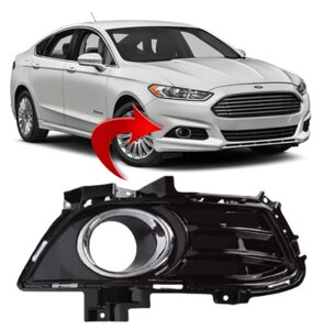 Решітка бампера під птф хром глянець права Ford Fusion mk5 2013-2016 DS7Z-17B814-BB