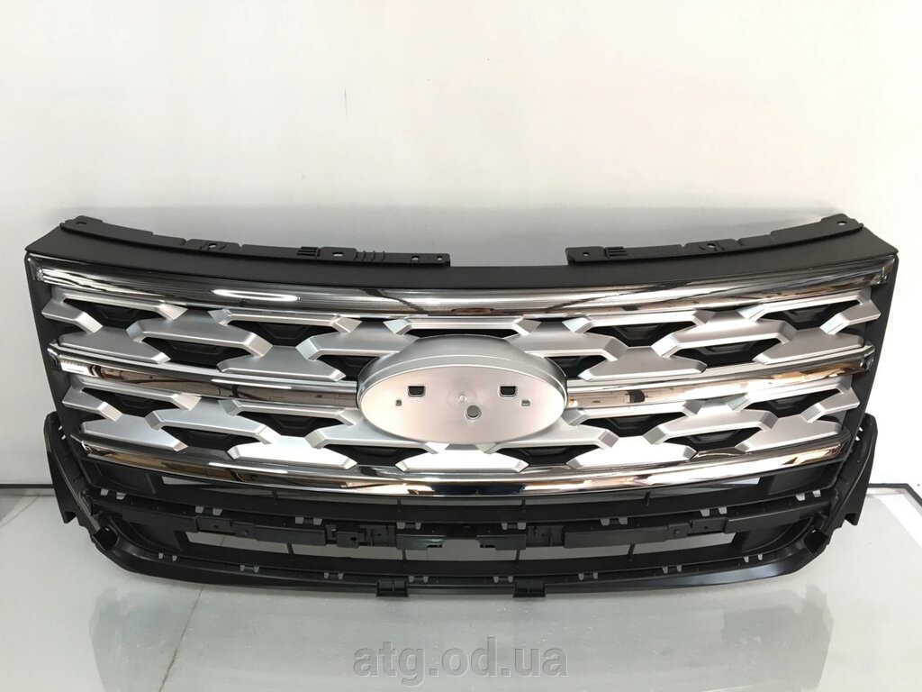 Решітка радіатора grill Ford Explorer 17-19 JB5Z-8200-AK срібло від компанії ATG-Parts - запчастини кузова та оптика - фото 1