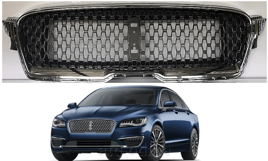 Решітка радіатора grill Lincoln MKZ 2017-2019 графіт, хром обід HP5Z-8200-CA від компанії ATG-Parts - запчастини кузова та оптика - фото 1