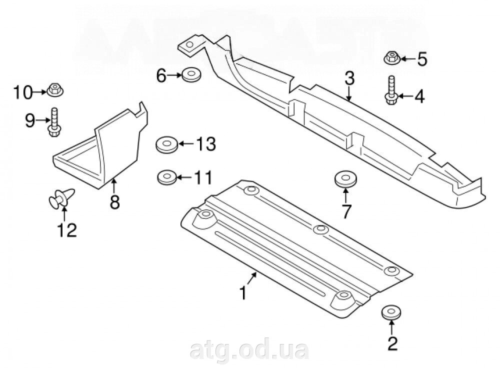 Захист заднього бампера Lincoln MKZ 10-12 оригінал AH638B407AB від компанії ATG-Parts - запчастини кузова та оптика - фото 1