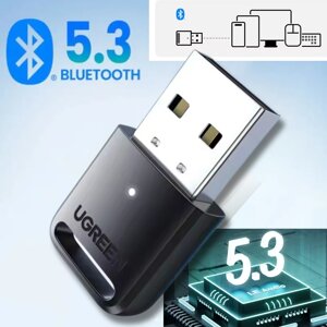Блютуз адаптер для пк і ноутбука bluetooth 5.3 бездротовий передавач для комп'ютера USB Bluetooth-адаптер Ugreen