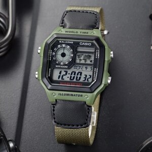 Годинник військовий тактичний протиударний водонепроникний, наручний годинник чоловічий з підсвічуванням Casio оригінал