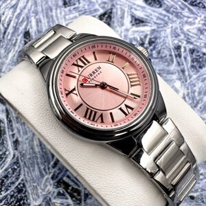 Годинник жіночий класичний металевий круглий кварцовий наручний жіночий годинник з римськими цифрами Curren 91