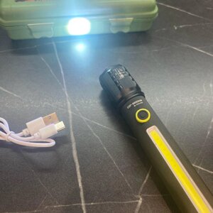Ліхтар ручний потужний із зарядкою від usb акумуляторний ліхтарик світлодіодний з лінзою яскравий BL P50 COB