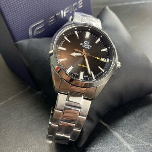 Годинники чоловічі Casio оригінал Edifice EFV-140D, Сталеві наручні годинники чоловічі з датою синім циферблатом Касіо