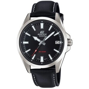 Чоловічий круглий наручний годинник кварцовий з ремінцем Casio Edifice EFV-100, наручний годинник чоловічий з датою