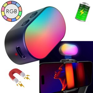 Відеосвітло кольорове RGB портативне LED підсвічування для зйомки відео фото постійне світло для телефону Aochuan