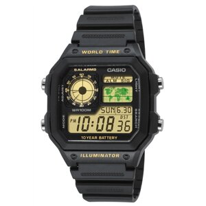 Водонепроникний годинник з підсвічуванням Casio оригінал AE-1200 чоловічий протиударний годинник наручний Касіо