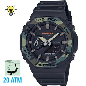 Військовий годинник тактичний протиударний та водонепроникний 200 м Casio G-Shock GA-2100 оригінал