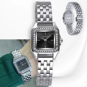 Жіночий годинник з нержавіючої сталі металеві сталевий браслет Маленький жіночий годинник стрілочний наручний годинник