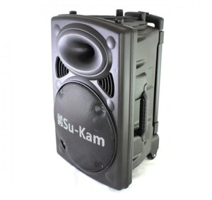 Активна акустична колонка Su-Kam BT150D + 2 бездротових мікрофона | Колонка-валіза