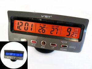 Годинник автомобільні VST 7045 | універсальні години в авто