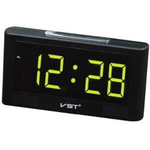 Годинник VST-732Y зелені | Електронний будильник | Світлодіодні цифрові годинник