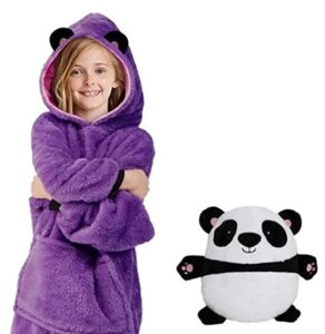Дитяча толстовка-іграшка Huggle Pets Hoodie Панда | Худі-іграшка | М'яка іграшка-подушка