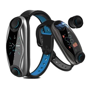 Фітнес браслет Smart+ TWS BT T90 з пульсометром + оксиметром | Смарт годинник з навушниками