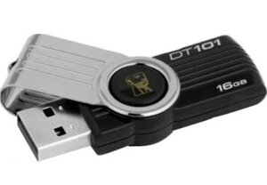 Флеш-накопичувач USB 16Gb Kingston DT101 Чорний | Флешка для ПК