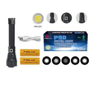 Ліхтарик ручний BL 601 P90 2*26650 battery + USB charge ⁇ Світлодіодний ліхтар на акумуляторі