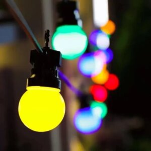 Гірлянда Лампочки Вулична Матова RGB 5 метрів 10 ламп SF-9 | Світлодіодне Освітлення для Декору