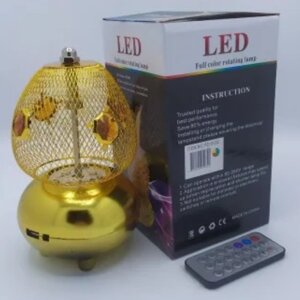 Лампа на підставці шар-сітка обертовий RGB RHD-185 mp3+Мр3+Ду+USB RD-5032 | Дискошар на пульті