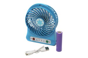 Міні вентилятор mini fan з акумулятором (Синій)