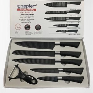Набір чорних кухонних ножів Zepter International +Ножі для кухні