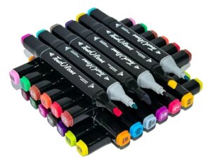 Набір маркерів для скетчингу (36 шт.) Чорний | Двосторонні маркери на спиртовій основі | Скетч-маркери